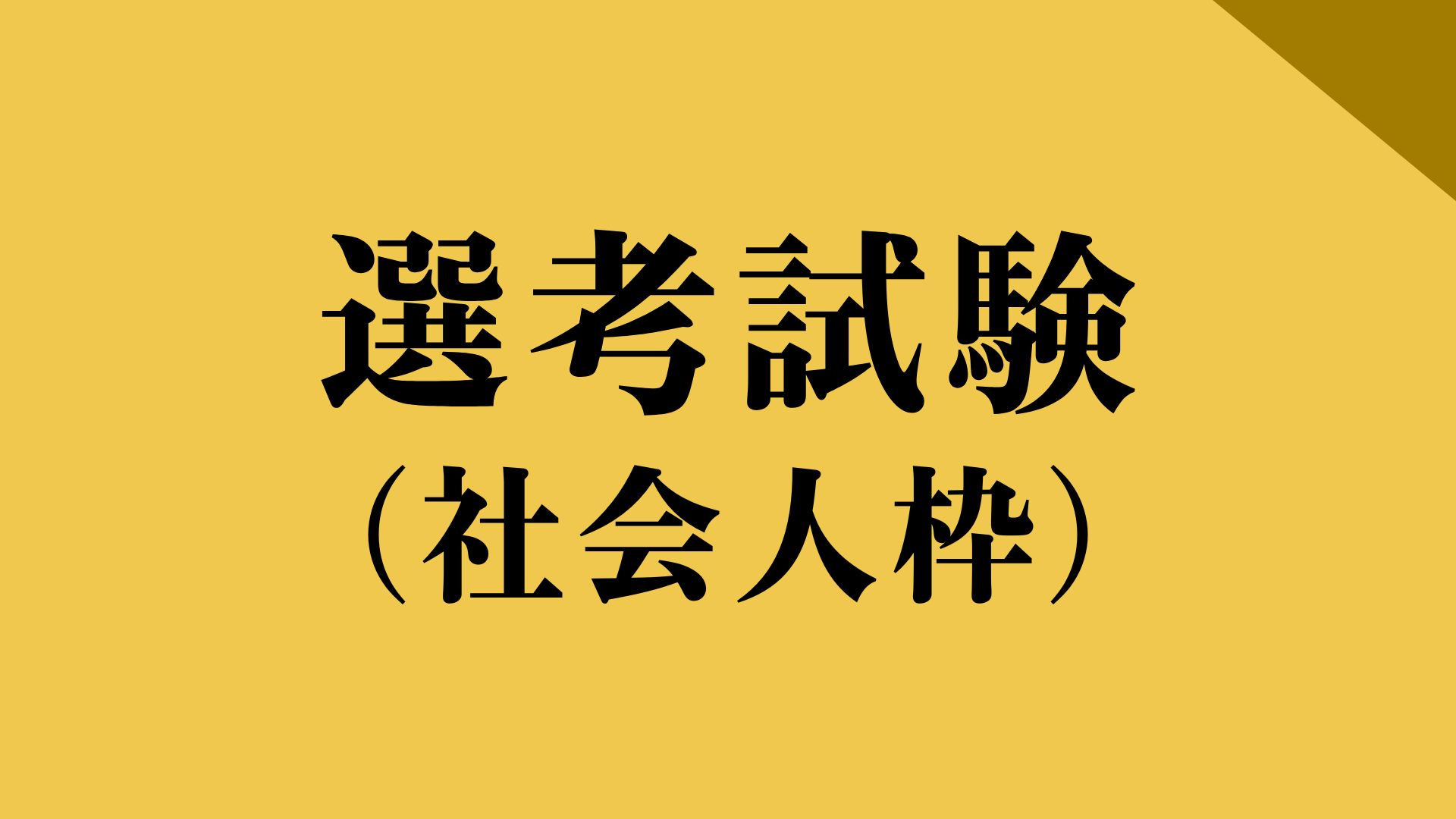 選考試験（社会人枠）